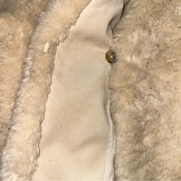Banana Republic Women’s Collarless Cozy Cream/Ivory Sherpa Jacket Size M Pockets - Picture 5 of 12